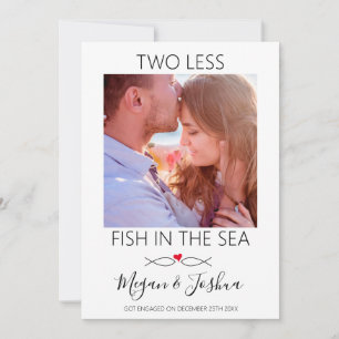 Modernes Foto   Zwei weniger Fische in der Verlobu Ankündigung
