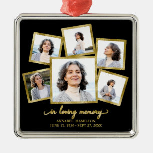 Modernes Fotocollagen-Memorial Ornament Aus Metall