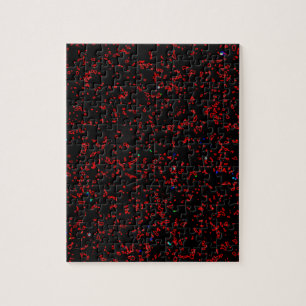 Modernes Fraktal Art Black Red Patterns Stilvoll C Puzzle