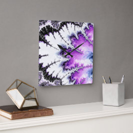 Modernes Fraktal Kunst, Kultur und Kunst Quadratische Wanduhr