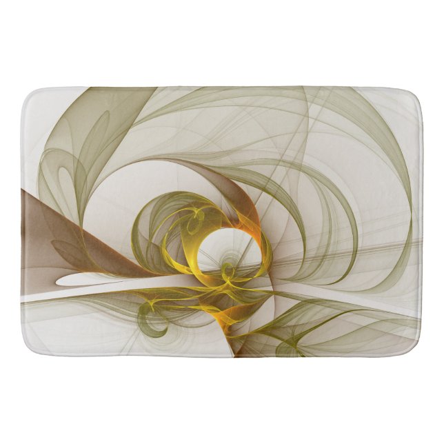 Modernes Fraktal mit Abstrakten Wertvollen Metallf Badematte (Vorderseite)