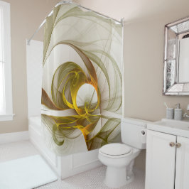 Modernes Fraktal mit Abstrakten Wertvollen Metallf Duschvorhang