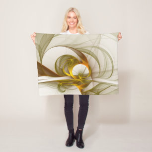 Modernes Fraktal mit Abstrakten Wertvollen Metallf Fleecedecke