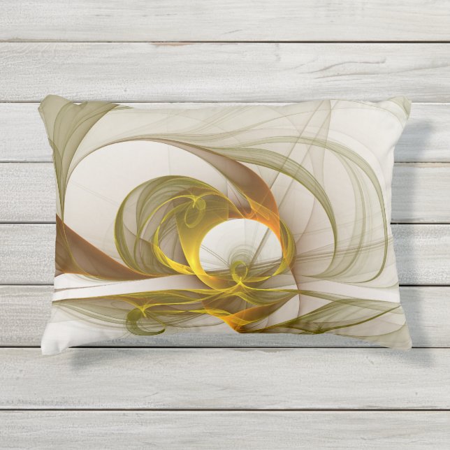 Modernes Fraktal mit Abstrakten Wertvollen Metallf Kissen Für Draußen (Vorderseite)