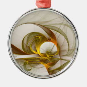 Modernes Fraktal mit Abstrakten Wertvollen Metallf Ornament Aus Metall