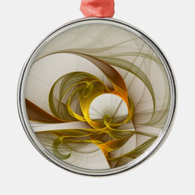 Modernes Fraktal mit Abstrakten Wertvollen Metallf Ornament Aus Metall (Vorne)