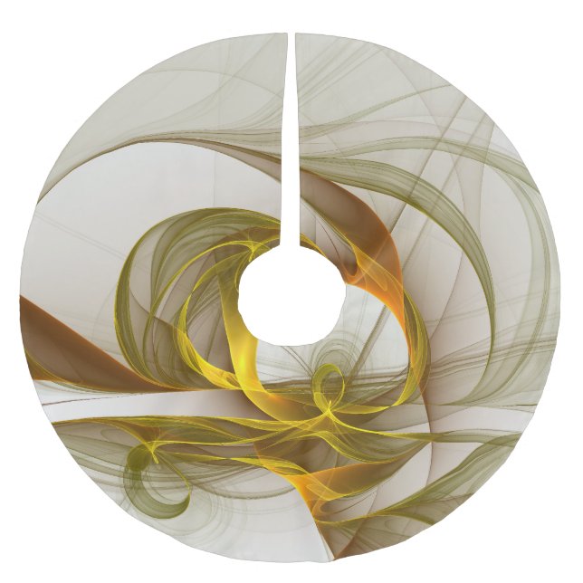 Modernes Fraktal mit Abstrakten Wertvollen Metallf Polyester Weihnachtsbaumdecke (Vorderseite)