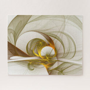 Modernes Fraktal mit Abstrakten Wertvollen Metallf Puzzle