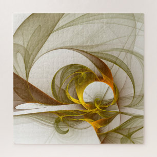 Modernes Fraktal mit Abstrakten Wertvollen Metallf Puzzle