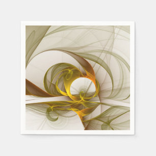 Modernes Fraktal mit Abstrakten Wertvollen Metallf Serviette