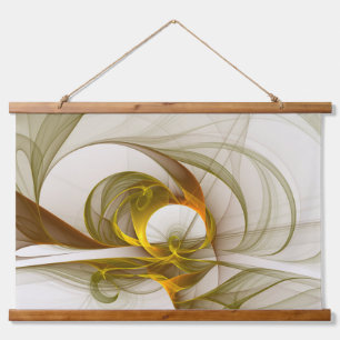 Modernes Fraktal mit Abstrakten Wertvollen Metallf Wandteppich Mit Holzrahmen