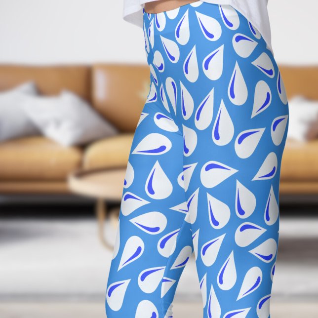 Modernes Französisch-Blaues Flick-Muster Leggings (Modern French Blue Flick Pattern Leggings)