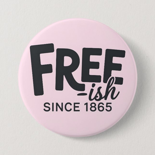 Modernes Freies seit 1865 Typografie jüdisch Button (Vorderseite)