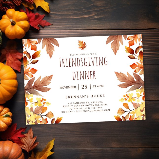 Modernes Friendsgiving Dinner Erntedank Party Einladung (Modern Fall Friendsgiving Dinner Invitation)