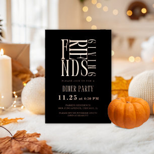 Modernes Friendsgiving-Dinner Folieneinladung