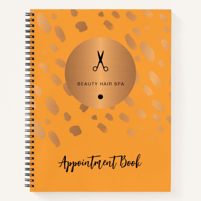 Modernes Friseursalon personalisiertes Terminkalen Notizbuch (Vorderseite)