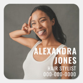 Modernes Friseursalon Quadratischer Aufkleber