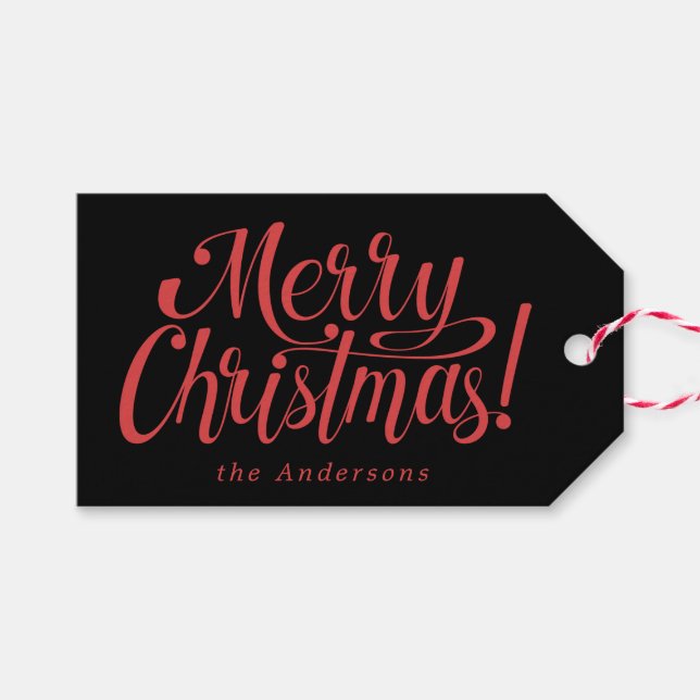 Modernes Frohe Weihnachten  Geschenkanhänger (Vorderseite (Horizontal))