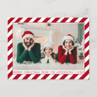 Modernes frohe Weihnachts-Rote Streifen-Foto