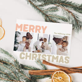 Modernes frohes Weihnachtsjahr in Review 3 Foto Feiertagskarte