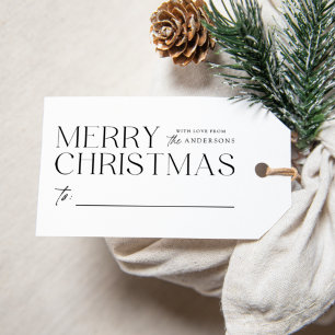 Modernes frohes Weihnachtsschwarz Geschenkanhänger