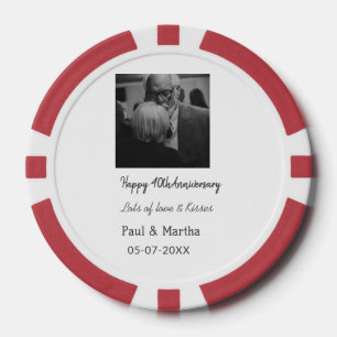 Modernes fröhliches 40-jähriges Jubiläum mit Namen Pokerchips