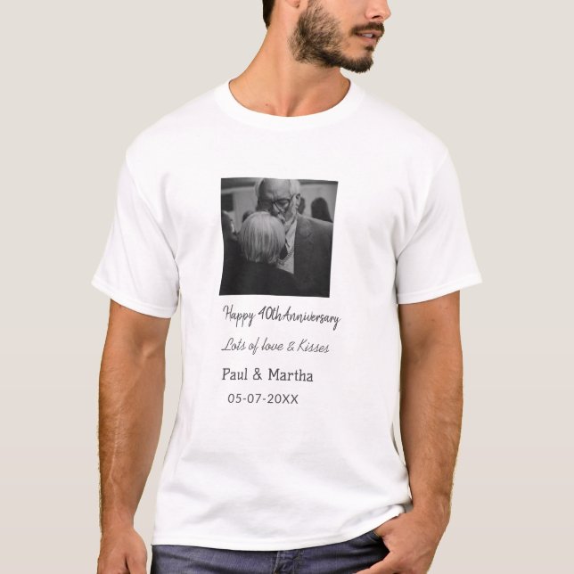 Modernes fröhliches 40-jähriges Jubiläum mit Namen T-Shirt (Vorderseite)
