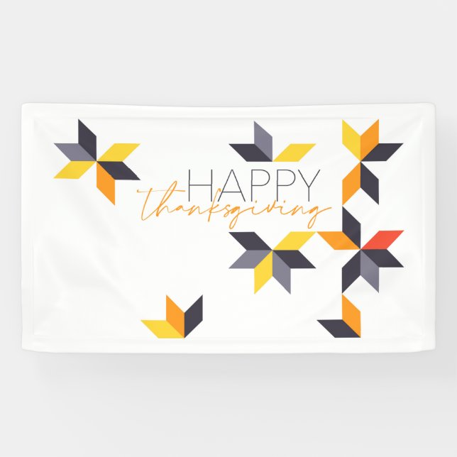 Modernes, fröhliches Design des Happy Thanksgiving Banner (Horizontal)