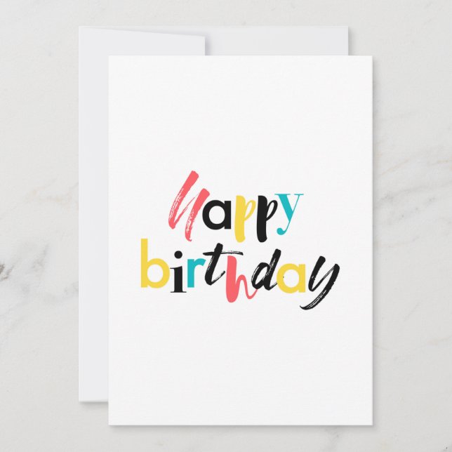 Modernes, fröhliches Design von "Happy Birthday" (Vorderseite)