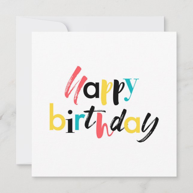 Modernes, fröhliches Design von "Happy Birthday" Karte (Vorderseite)