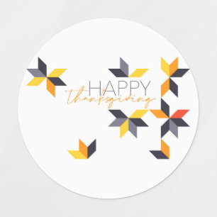 Modernes, fröhliches Design von Happy Thanksgiving Etiketten