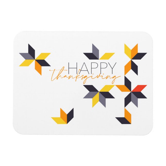 Modernes, fröhliches Design von Happy Thanksgiving Magnet (Horizontal)