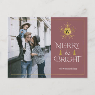 Modernes fröhliches und helles Weihnachtsfest Foto Postkarte