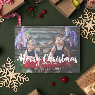 Modernes fröhliches Weihnachts-Foto Feiertagskarte