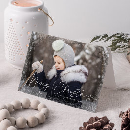 Modernes, fröhliches Weihnachts-Script-Schneeflock Feiertagskarte
