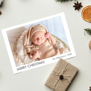 Modernes fröhliches Weihnachtsfest-Foto Feiertagskarte