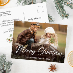 Modernes fröhliches Weihnachtsfest FOTO Gruß Postkarte