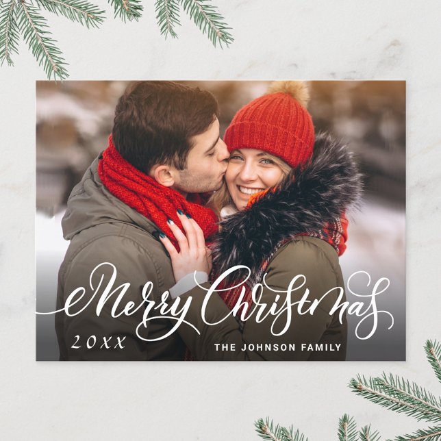 Modernes fröhliches Weihnachtsfest FOTO Gruß Postkarte (Von Creator hochgeladen)