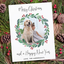 Modernes, fröhliches Weihnachtsgrün Kraut Foto