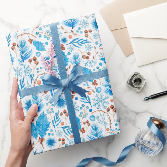 Modernes Frozen Blue Weihnachtsgeschenk Geschenkpapier (Schenken)