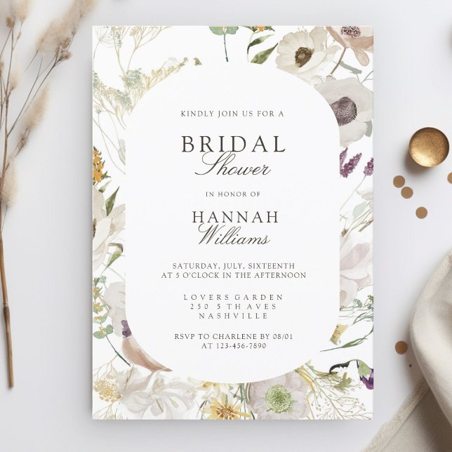Modernes, frühlingshaftes Brautparty Einladung (Modern, floral, boho, spring wedding invitation. Print+Download)