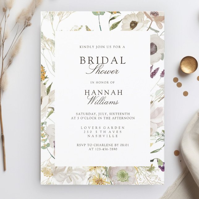 Modernes, frühlingshaftes Brautparty Einladung (Modern, floral, boho, spring bridal shower invitation. Print+Download)