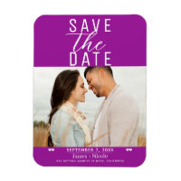 Modernes Fuchsia Save the Date Hochzeitsfest Foto