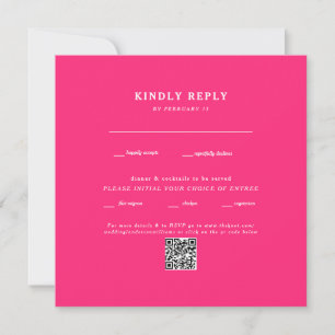 Modernes Fuchsia Square Wedding QR Code UAWG