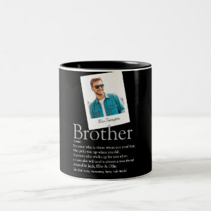 Modernes Fun Brother Definition Foto Zweifarbige Tasse