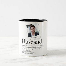 Modernes Fun Husband Definition Foto Zweifarbige Tasse