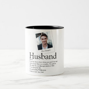 Modernes Fun Husband Definition Foto Zweifarbige Tasse