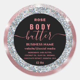 Modernes Funkelglatter-Schriftzeichen-Butterlabel Runder Aufkleber