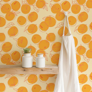 Modernes Funky Orange Muster Tapete