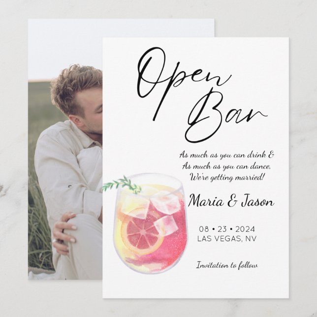 Modernes Funny Foto Save The Date (Vorne/Hinten)